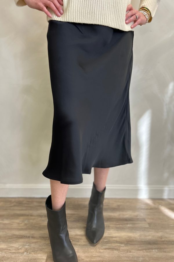 Tribal Pull-On Elastic Waist Midi Skirt - Black For Cheap