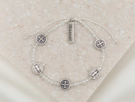 My Saint My Hero Gratitude Crystal Bracelet - Silver Hot on Sale