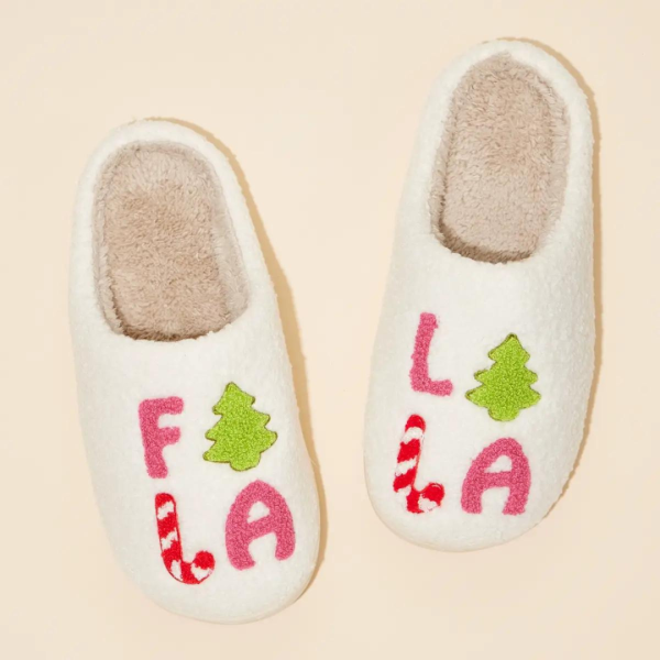 Lilla Haven FALALALA Tree Fuzzy Home Slippers For Discount