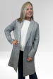 Liverpool Open Front Shawl Sweater Coat - Grey Patterend Discount