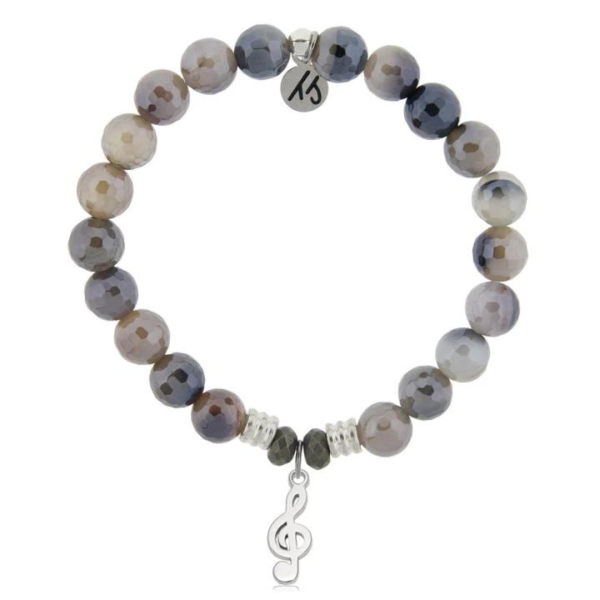 T. Jazelle Music Note Charm Bracelet - Storm Agate Online Hot Sale