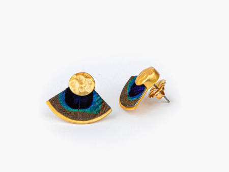 Brackish Aly Fan Earrings - Peacock For Sale