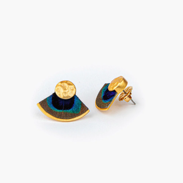 Brackish Aly Fan Earrings - Peacock For Sale