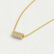 Dean Davidson Petit Pave Mini Tube Necklace - White Topaz Gold For Discount