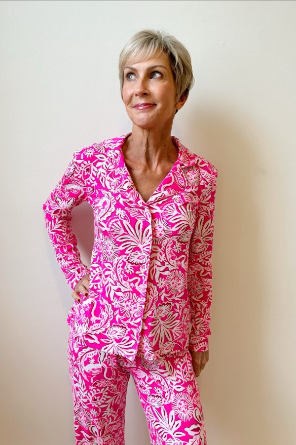 Lilly Pulitzer PJ Knit Button-Up Top - Absolutely Flamazing Cheap