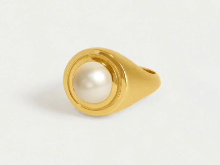 Dean Davidson Mini Signet Ring - Pearl Gold on Sale