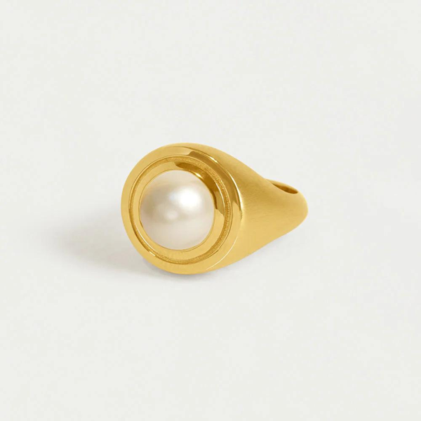 Dean Davidson Mini Signet Ring - Pearl Gold on Sale