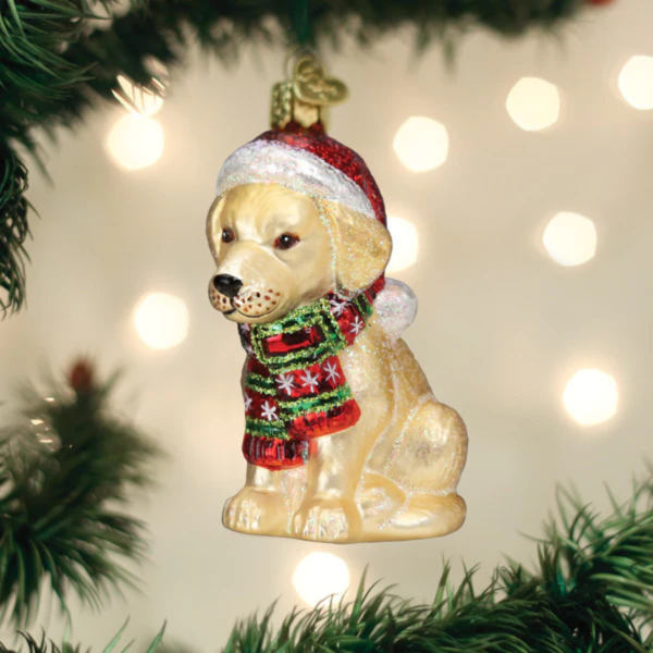 Old World Christmas Holiday Yellow Labrador Puppy Ornament Online