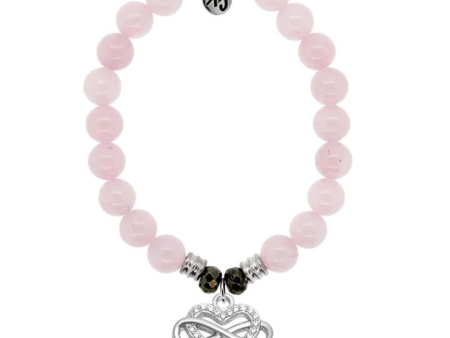 T. Jazelle Infinity Heart Charm Bracelet - Rose Quartz Online Hot Sale